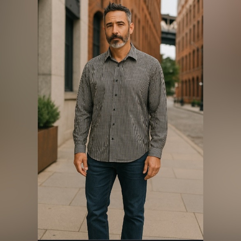 Tranquility & Mayhem Black and White Casual Button Down Shirt